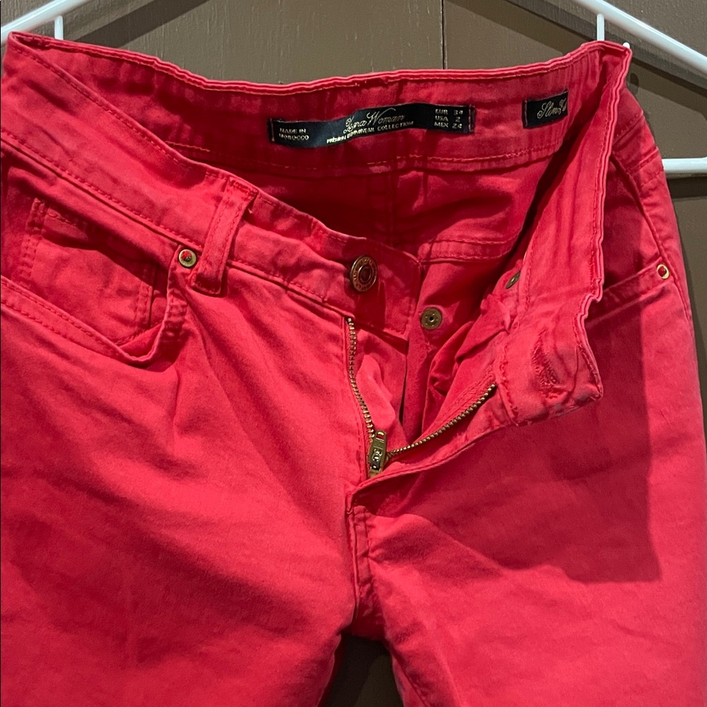 Zara Women's Bold Red Jeans